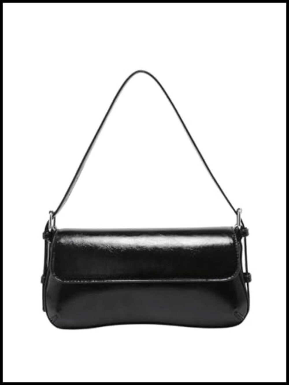 Women's Y2K Faux Oiled Leather Tote Handbag Flap Adjustable Shoulder Strap Boho